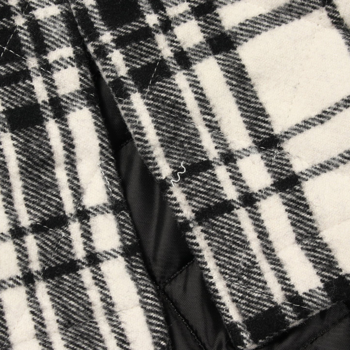 ジャケット チェック ウール ホワイト ブラック 中綿 バレンシアガ アウター BALENCIAGA