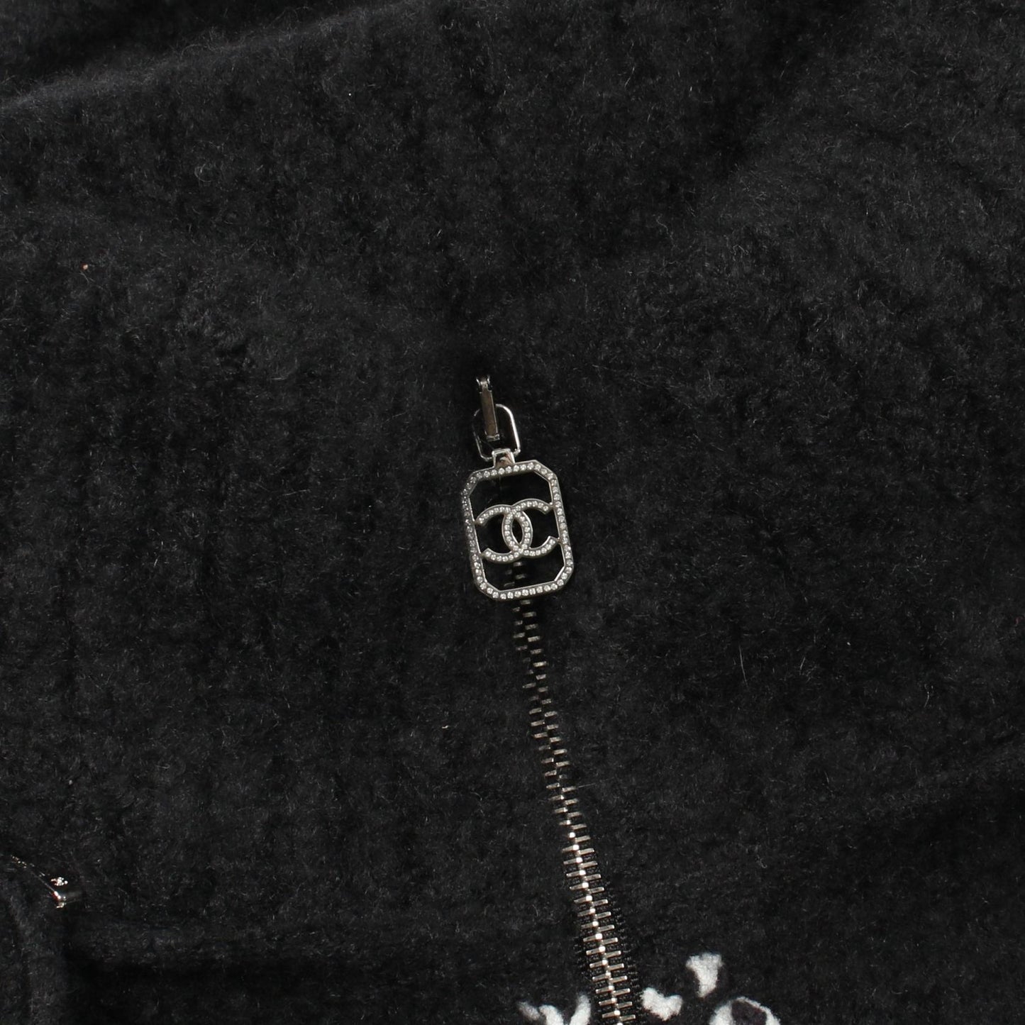 ココマーク ジップアップ ニット ジャケット カシミヤ シルク ブラック シャネル アウター CHANEL