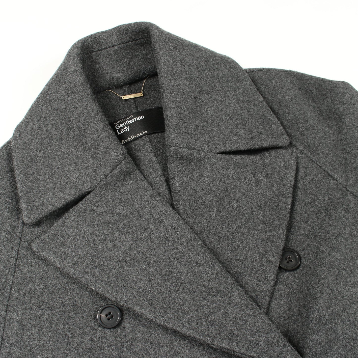 Gentleman Lady スーペリアガロンコート ピーコート ウール グレー カオス