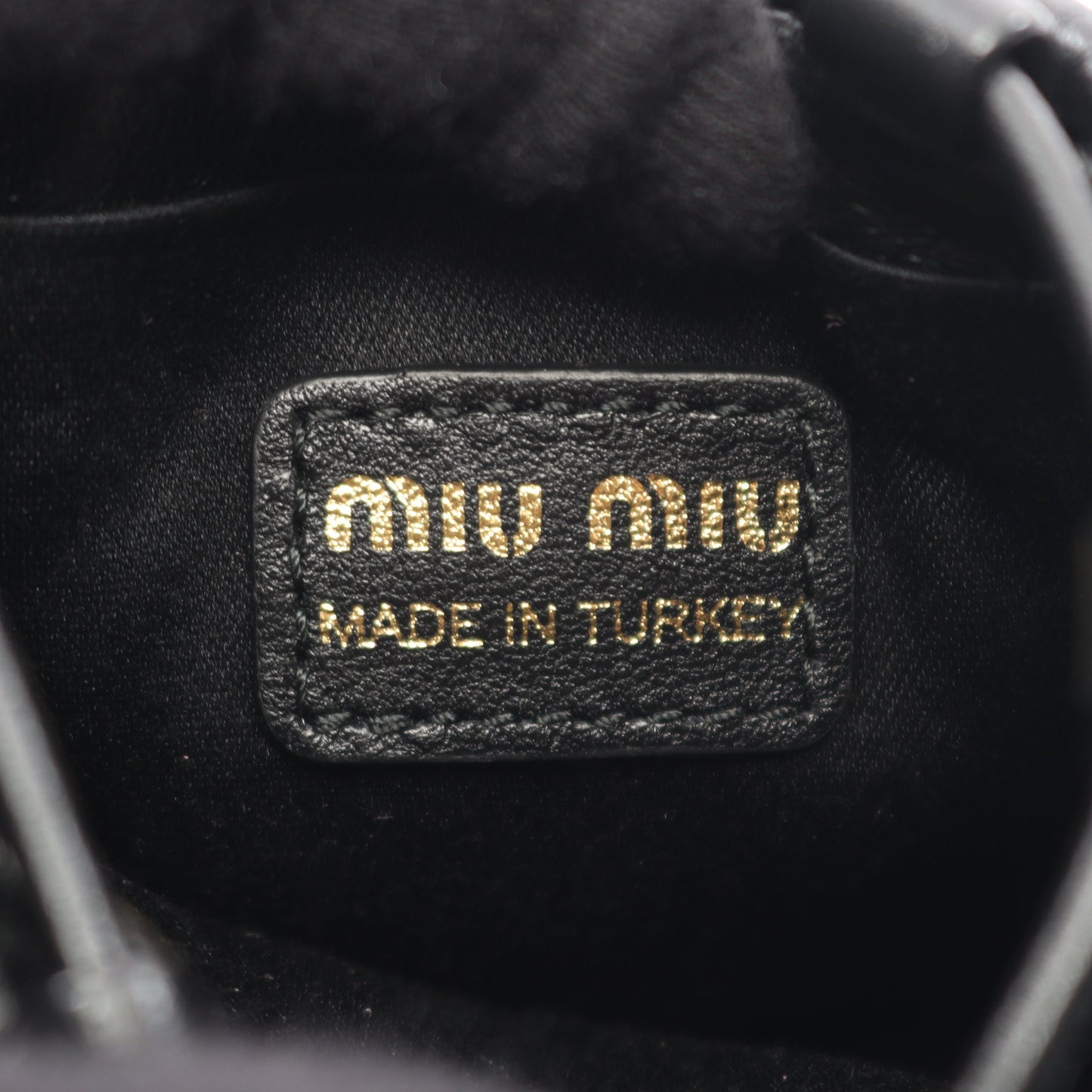 マテラッセ マイクロバッグ ショルダーバッグ レザー ブラック ミュウミュウ