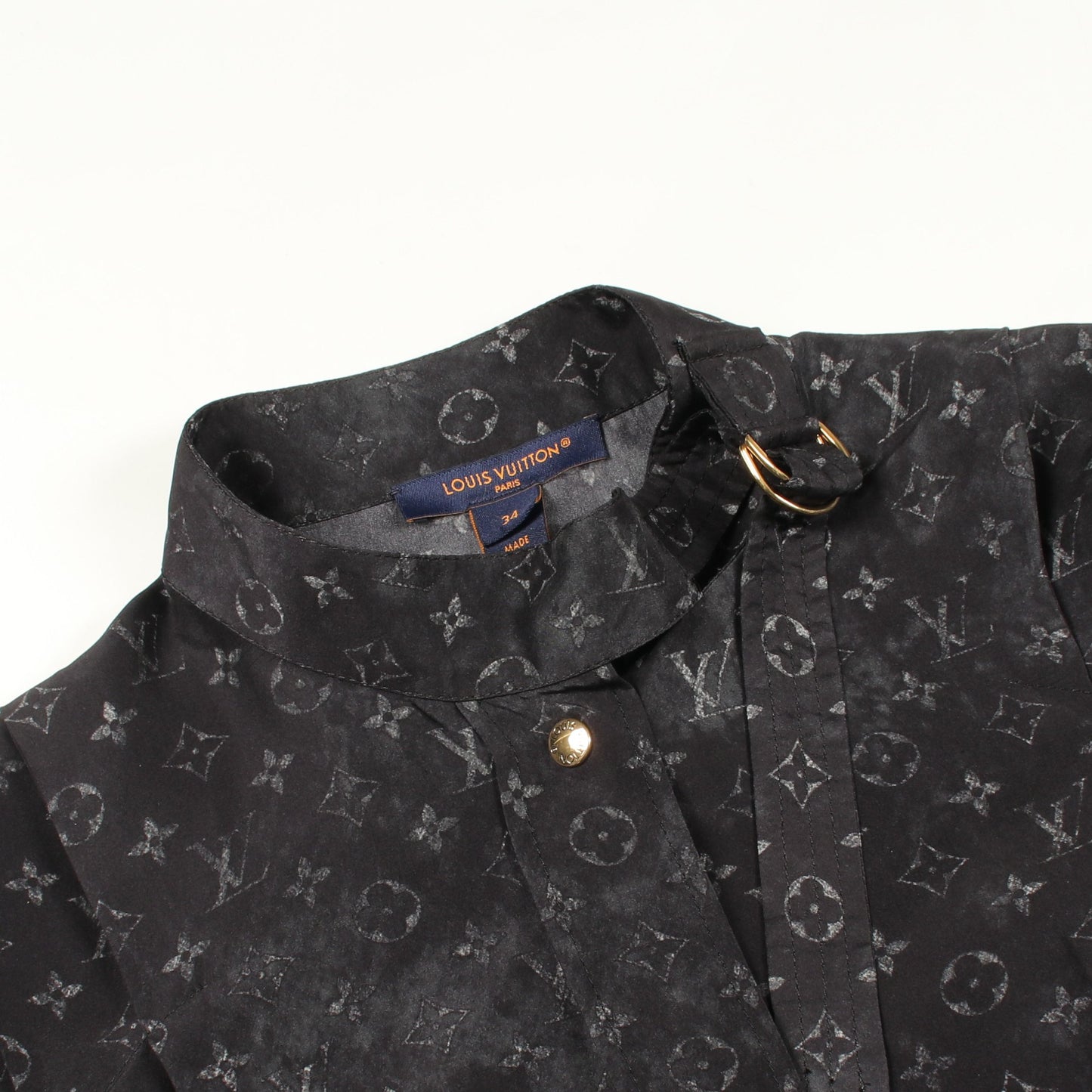 モノグラム ブラウス シルク ブラック ルイヴィトン トップス LOUIS VUITTON