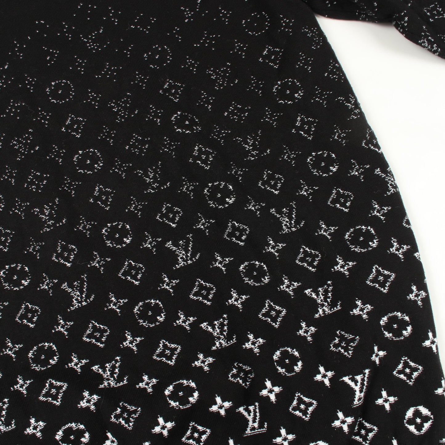 モノグラムグラディエント ニット クルーネック コットン ブラック ホワイト ルイヴィトン トップス LOUIS VUITTON