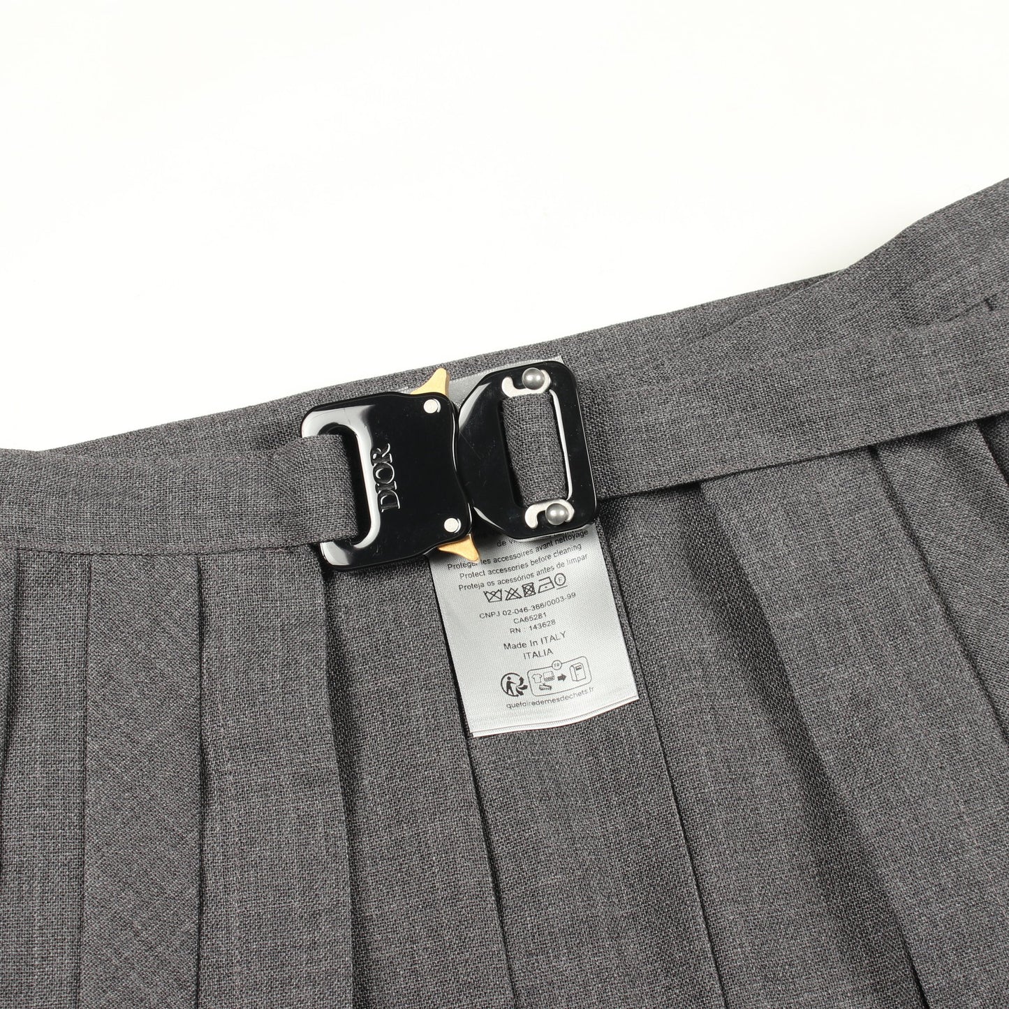 virgin wool pleated half kilt プリーツ ラップスカート ウール グレー ディオール ボトムス DIOR