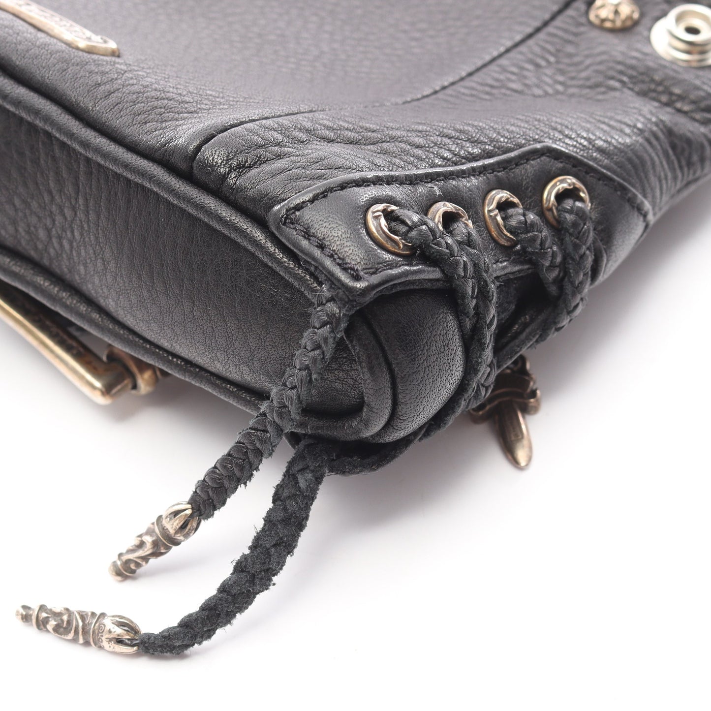 JJDean JJディーン ミニ ハンドバッグ レザー ブラック クロムハーツ バッグ Chrome Hearts
