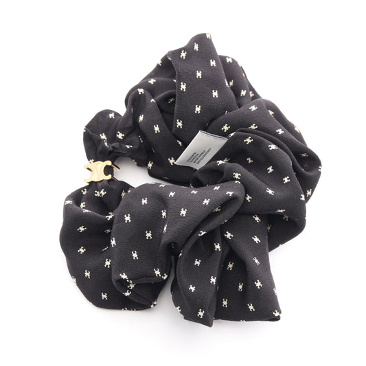 マイクロ トリオンフ シュシュ ヘアアクセサリー シルク GP ブラック ホワイト ゴールド セリーヌ アクセサリー CELINE