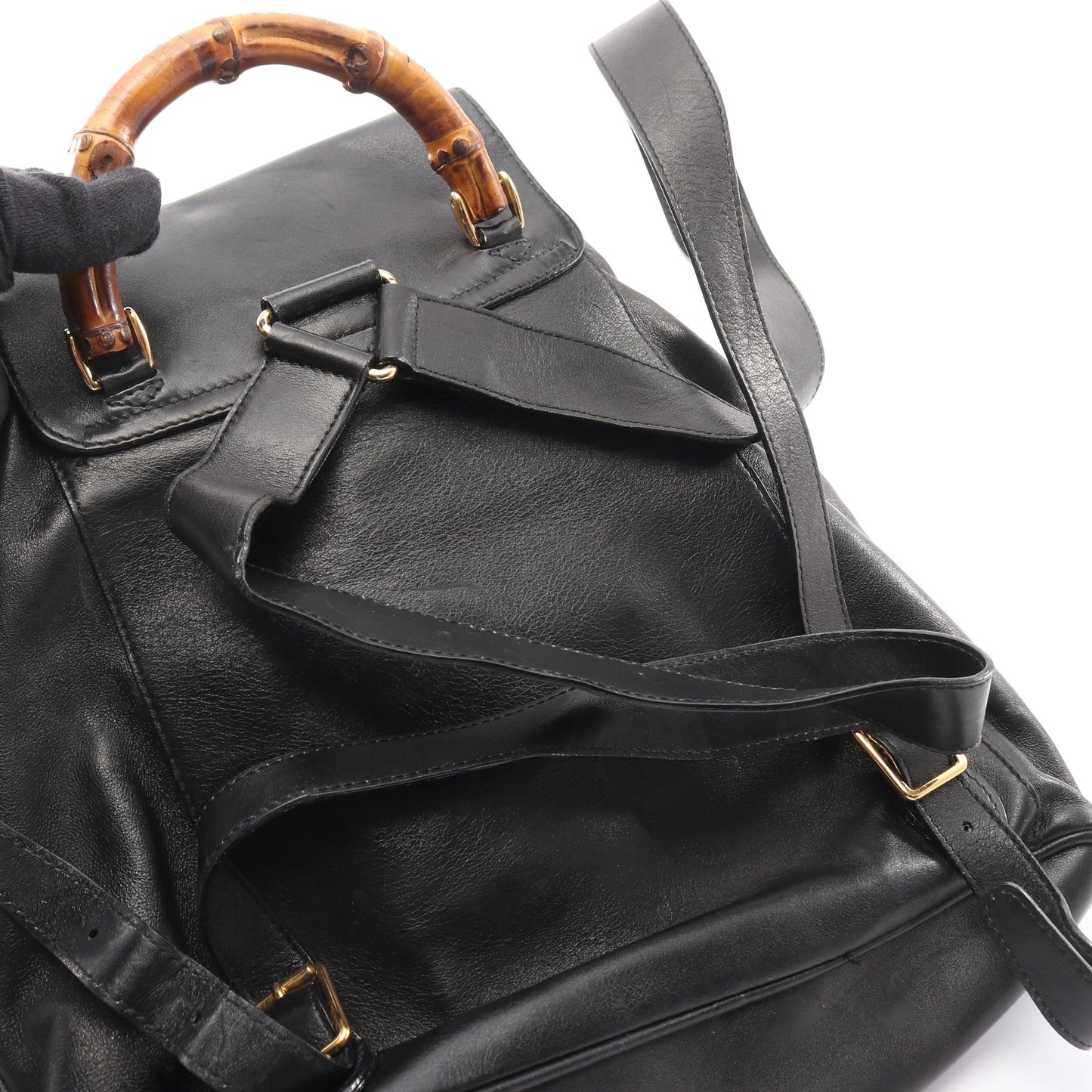 バンブー バックパック リュックサック レザー ブラック グッチ バッグ GUCCI