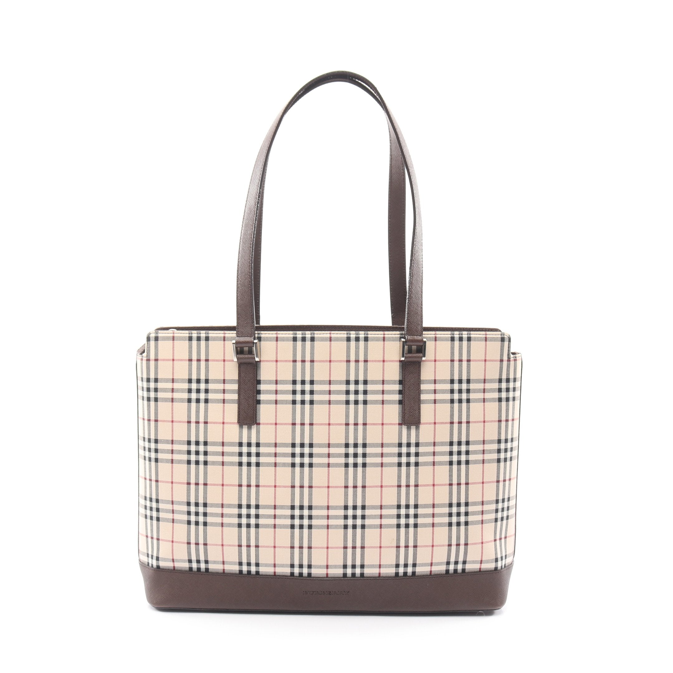 BURBERRY バーバリー ノバチェック チェック柄 ショルダーバッグ ポシェット 斜め掛け キャンバス レザー ベージュ ダークブラウン BURBERRY（バーバリー） ノバチェック ショルダーバッグ ベージュ
