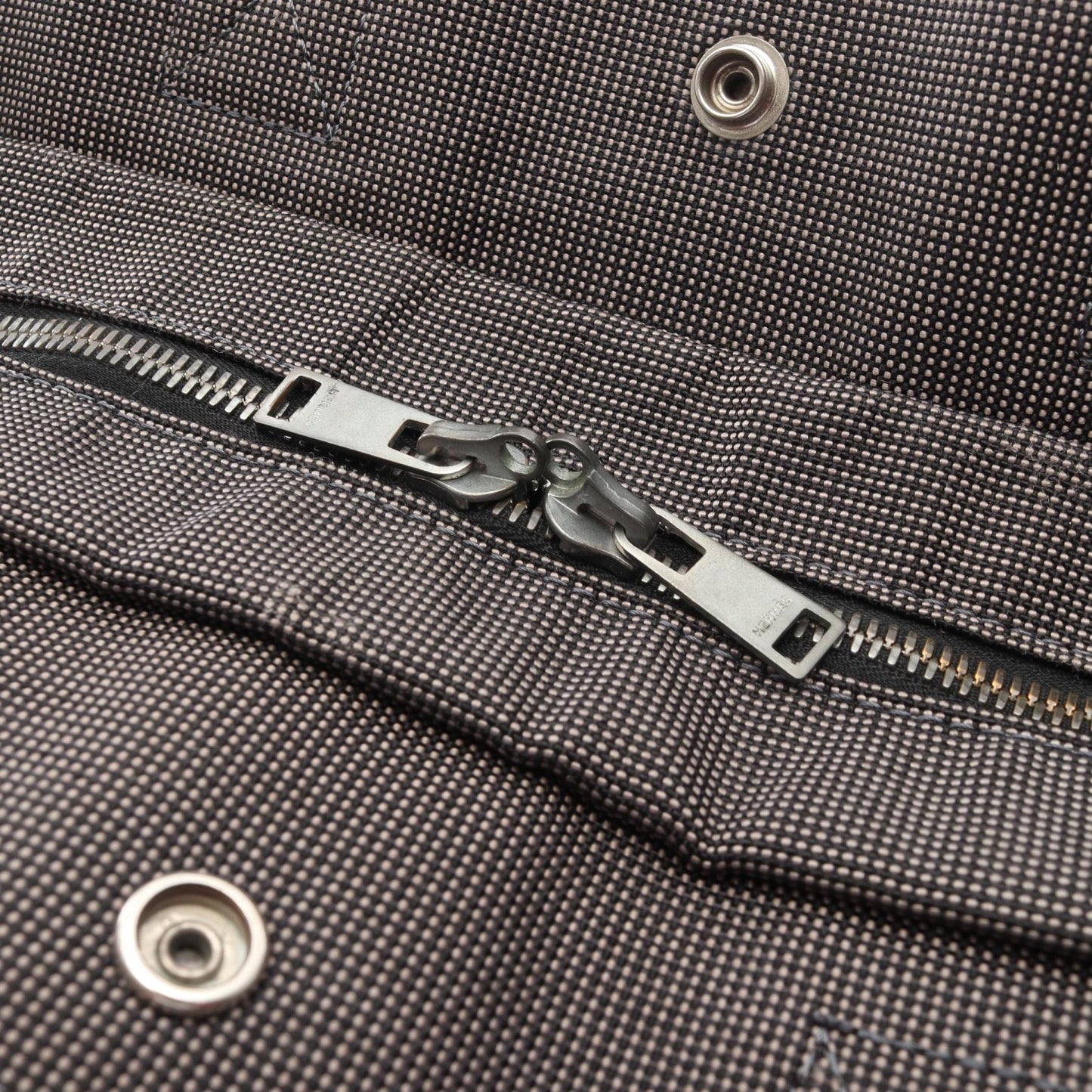 エールラインMM ハンドバッグ トートバッグ ナイロンキャンバス ダークグレー シルバー金具 エルメス バッグ HERMES