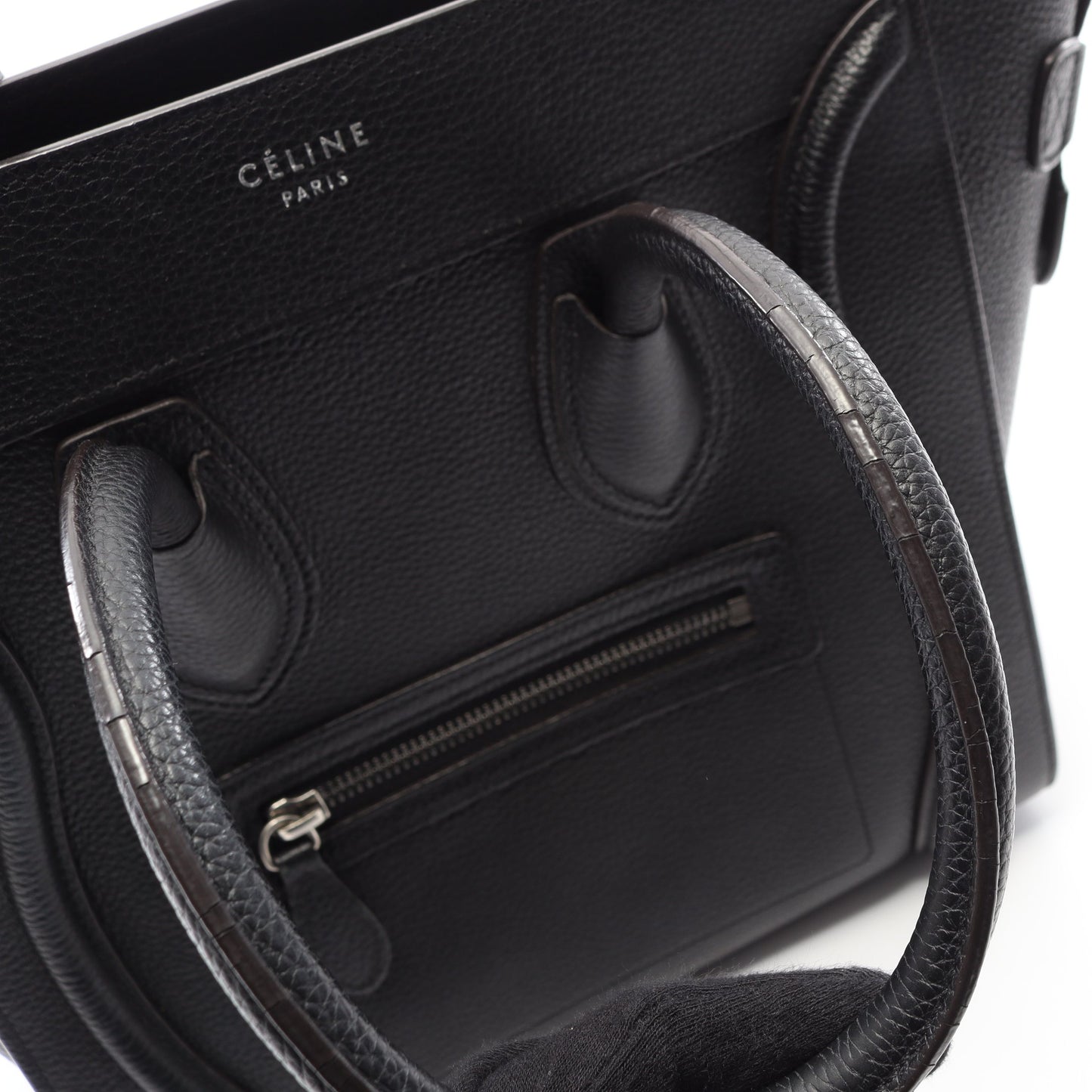 ラゲージ マイクロショッパー ハンドバッグ トートバッグ レザー ブラック セリーヌ バッグ CELINE