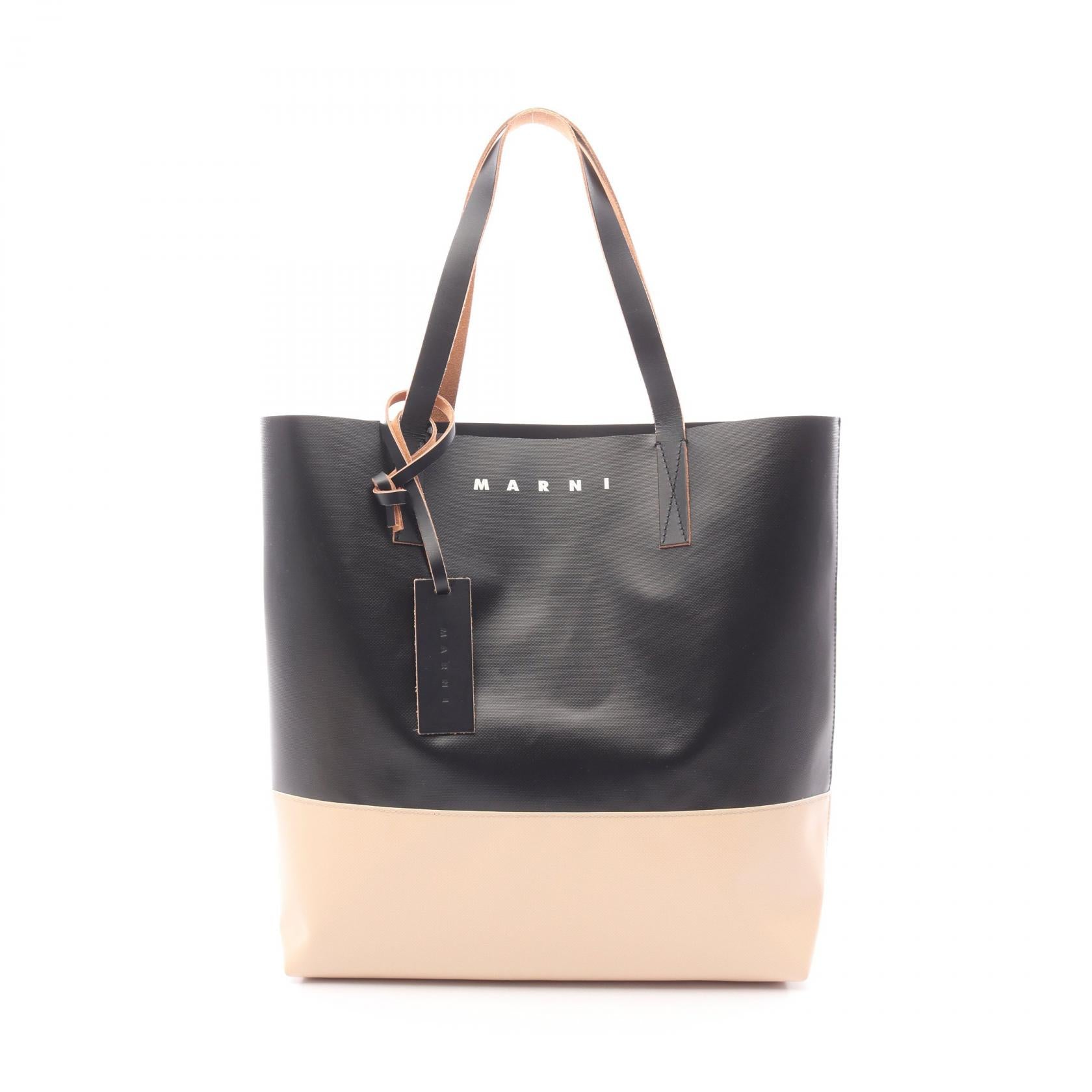MARNI トート　トライベッカ　ブラウン/ブラック PVC TRIBECA トライベッカ ショルダーバッグ トートバッグ PVC レザー