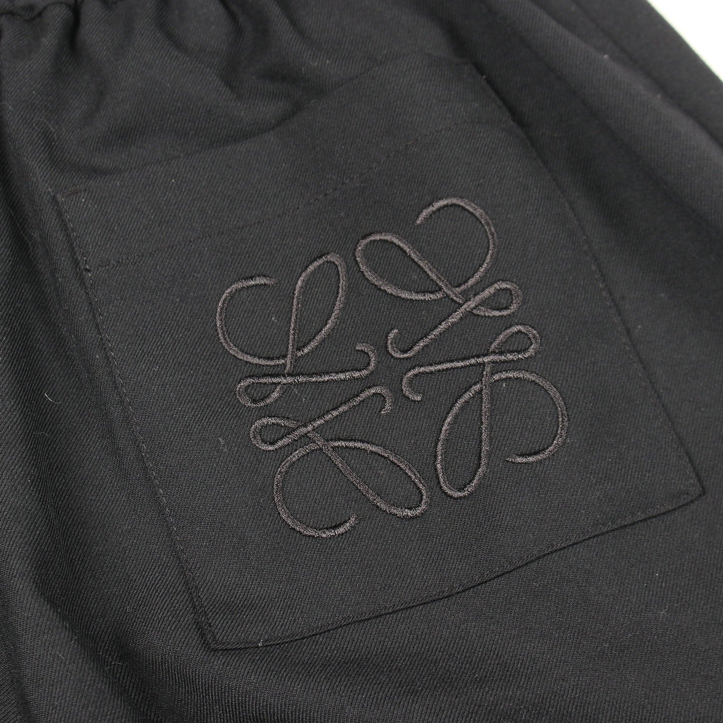 アナグラム刺繍 ワイドパンツ ウール ブラック ロエベ ボトムス LOEWE