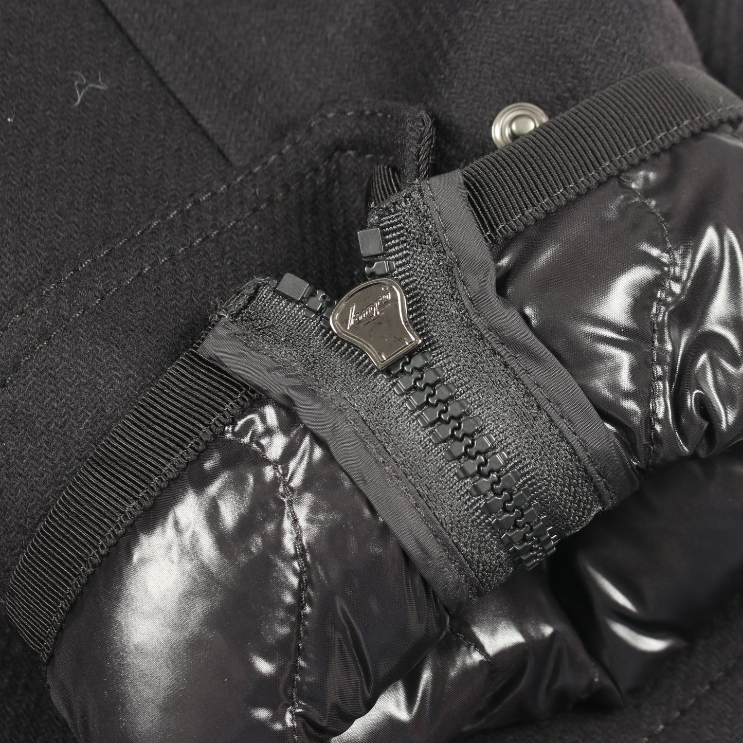 EMILY ダウンコート ウール ナイロン ブラック モンクレール アウター MONCLER