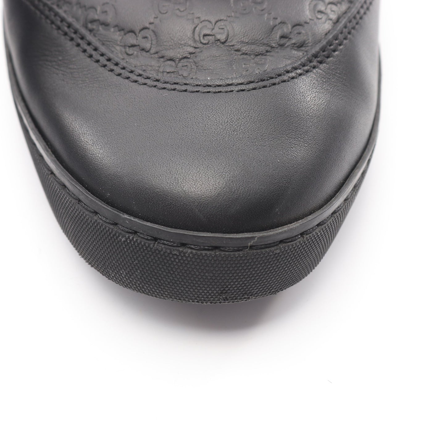 マイクログッチシマ ハイカットスニーカー レザー ブラック グッチ シューズ GUCCI