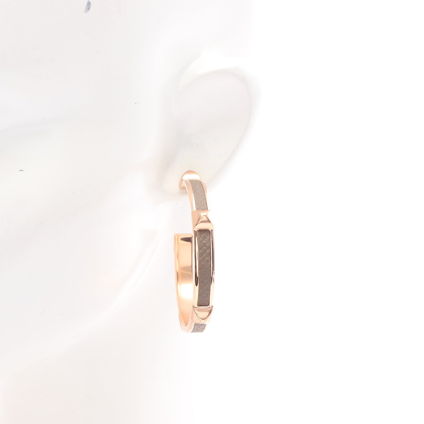 アテナ GM ピアス ピンクゴールド グレーブラウン エルメス アクセサリー HERMES