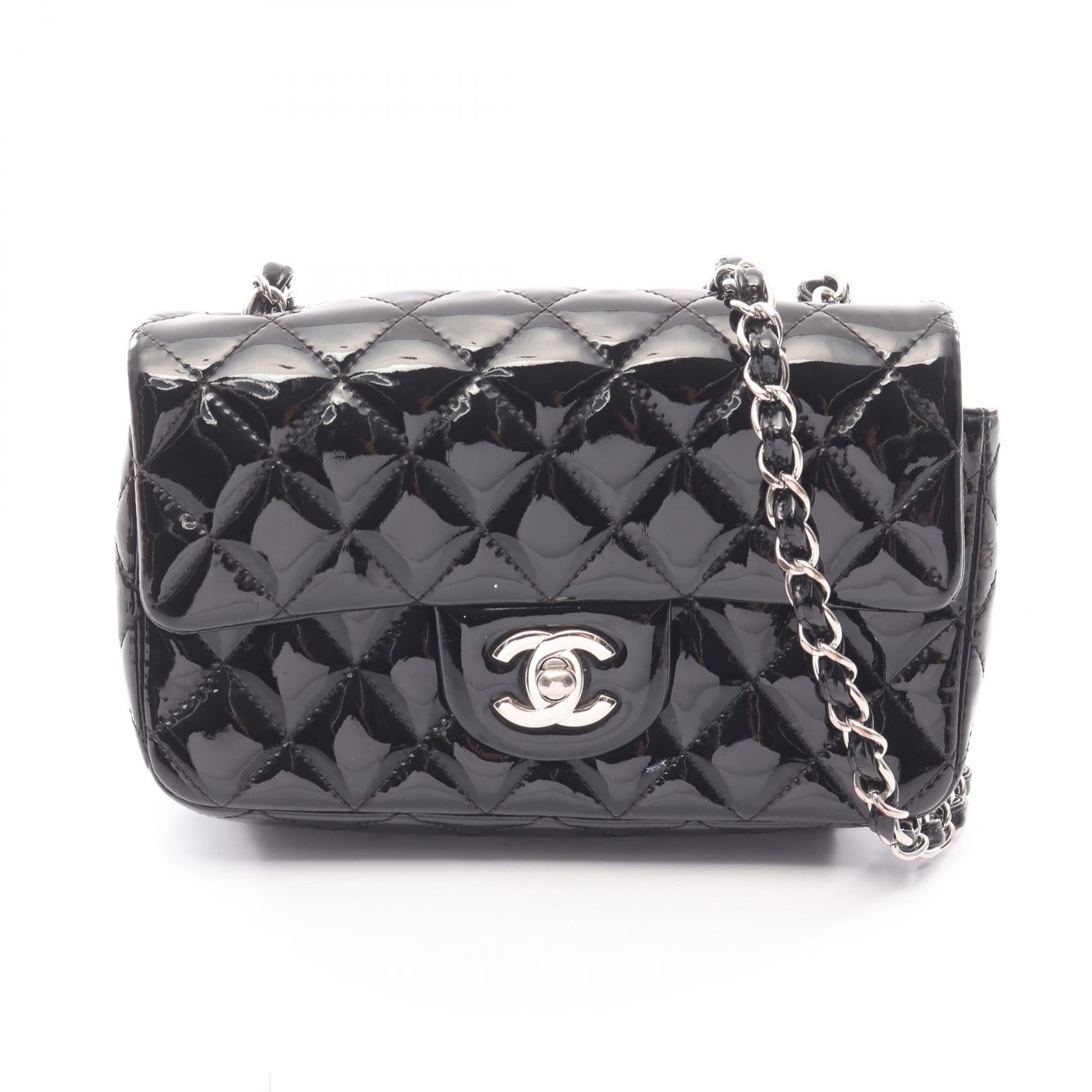 シャネル ミニマトラッセ 20 エナメル パテント チェーンショルダーバッグ CHANEL - ◇SALE◇ □美品□ シャネル ミニマトラッセ20 チェーン