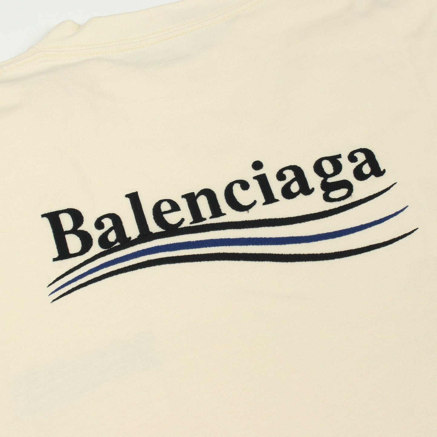 Political Campaign 半袖Tシャツ クルーネック コットン アイボリー バレンシアガ トップス BALENCIAGA
