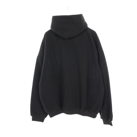 プルオーバーパーカー ロゴ ボア ブラック バレンシアガ