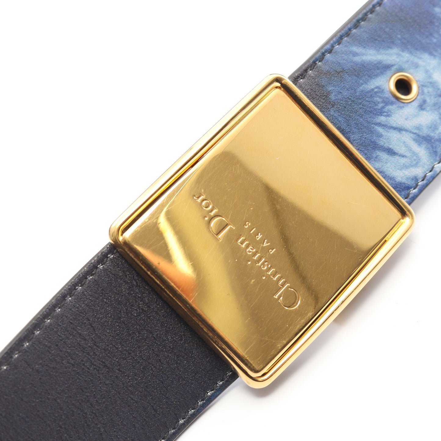 30 MONTAIGNE モンテーニュ ボックス ショルダーバッグ タイダイ レザー ネイビー クリスチャンディオール バッグ Christian Dior