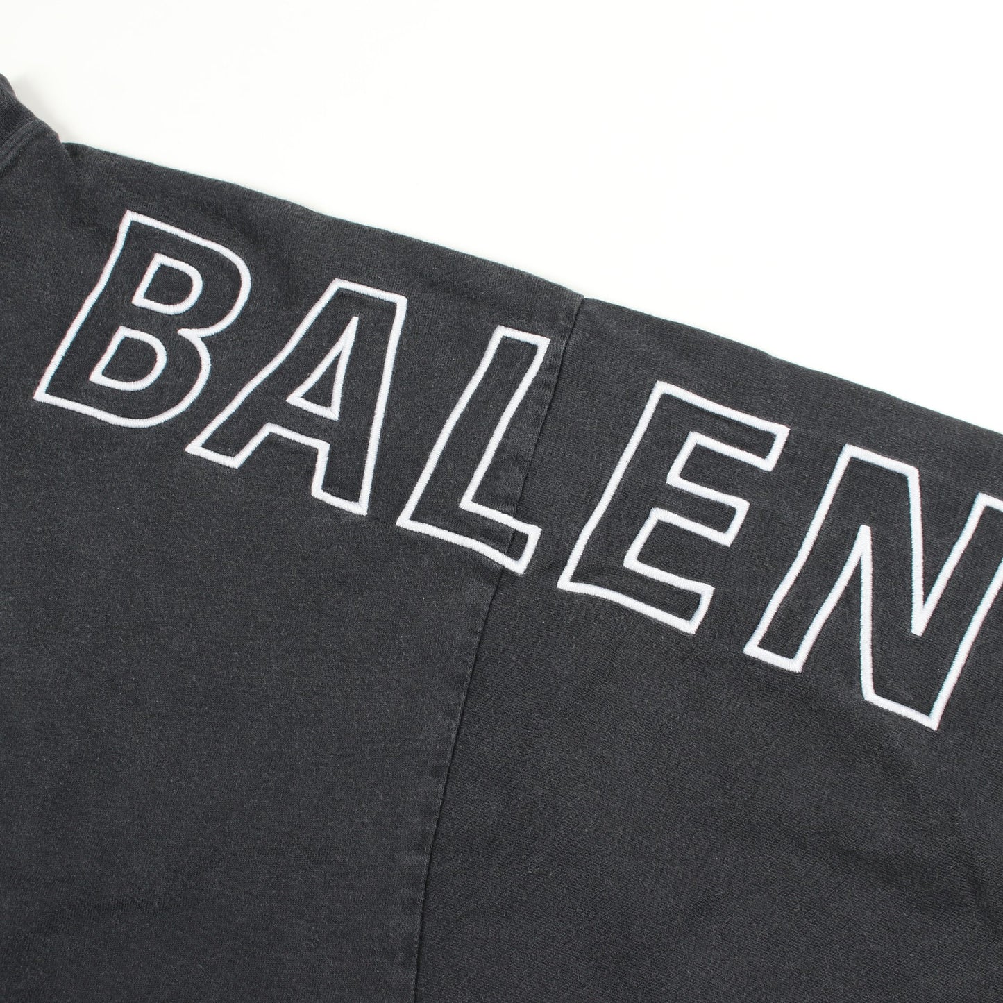ロゴ刺繍 オーバーサイズ 長袖Tシャツ コットン ダークグレー ヴィンテージ加工 バレンシアガ トップス BALENCIAGA
