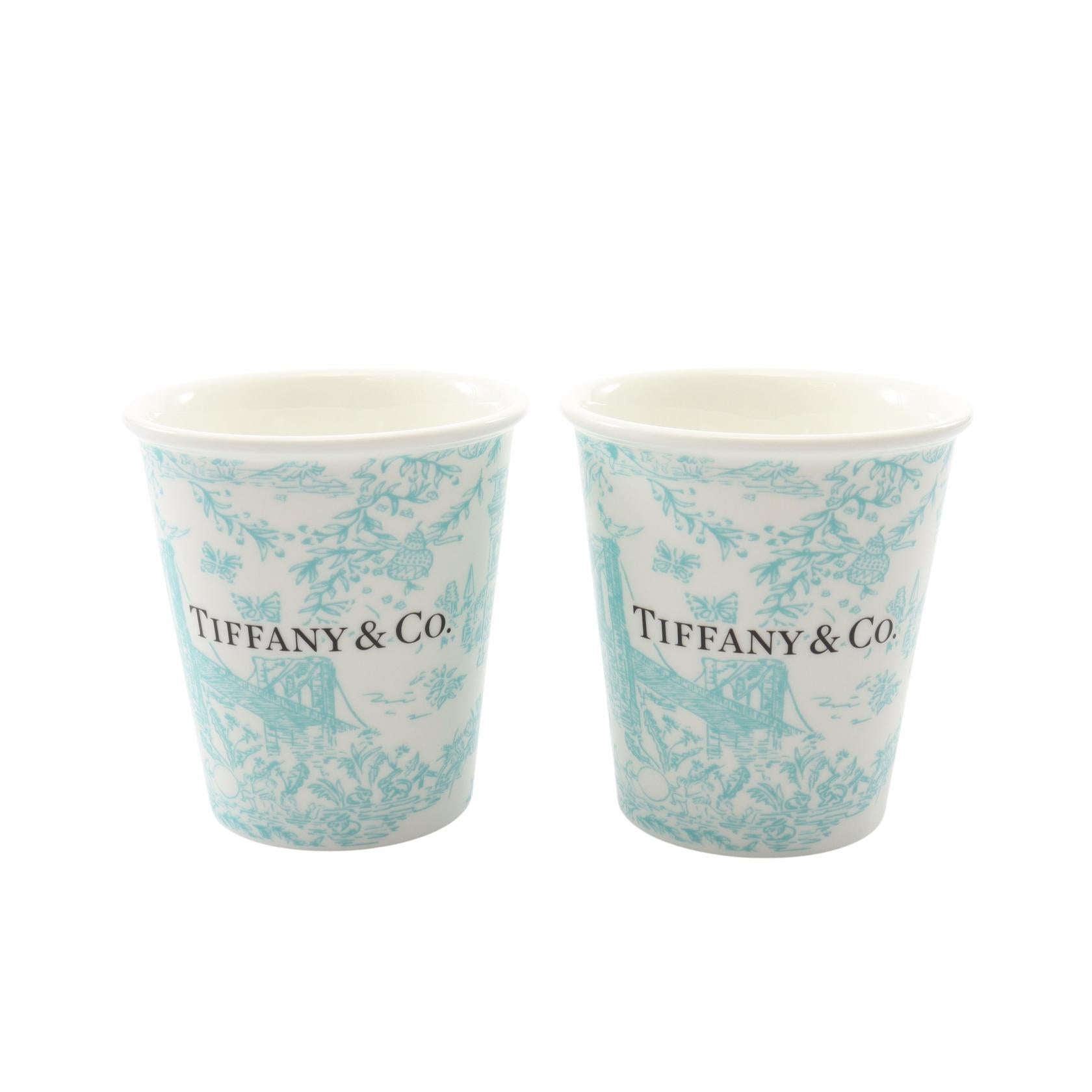 トワレ コーヒーカップ 2個セット 食器 陶磁器 ホワイト エメラルド