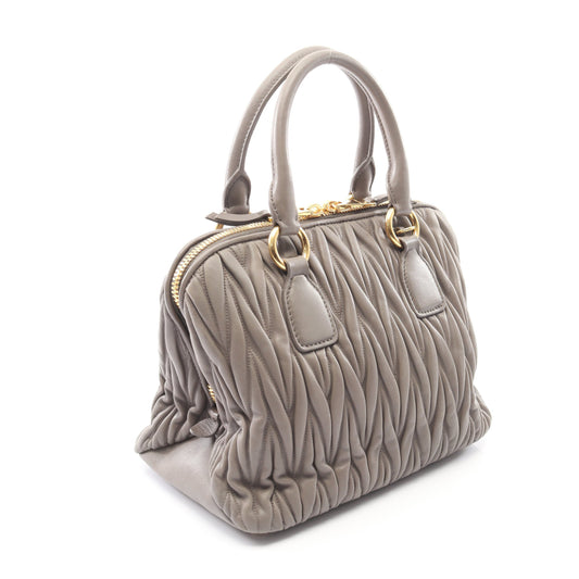 マテラッセ ハンドバッグ レザー グレーベージュ 2WAY ミュウミュウ