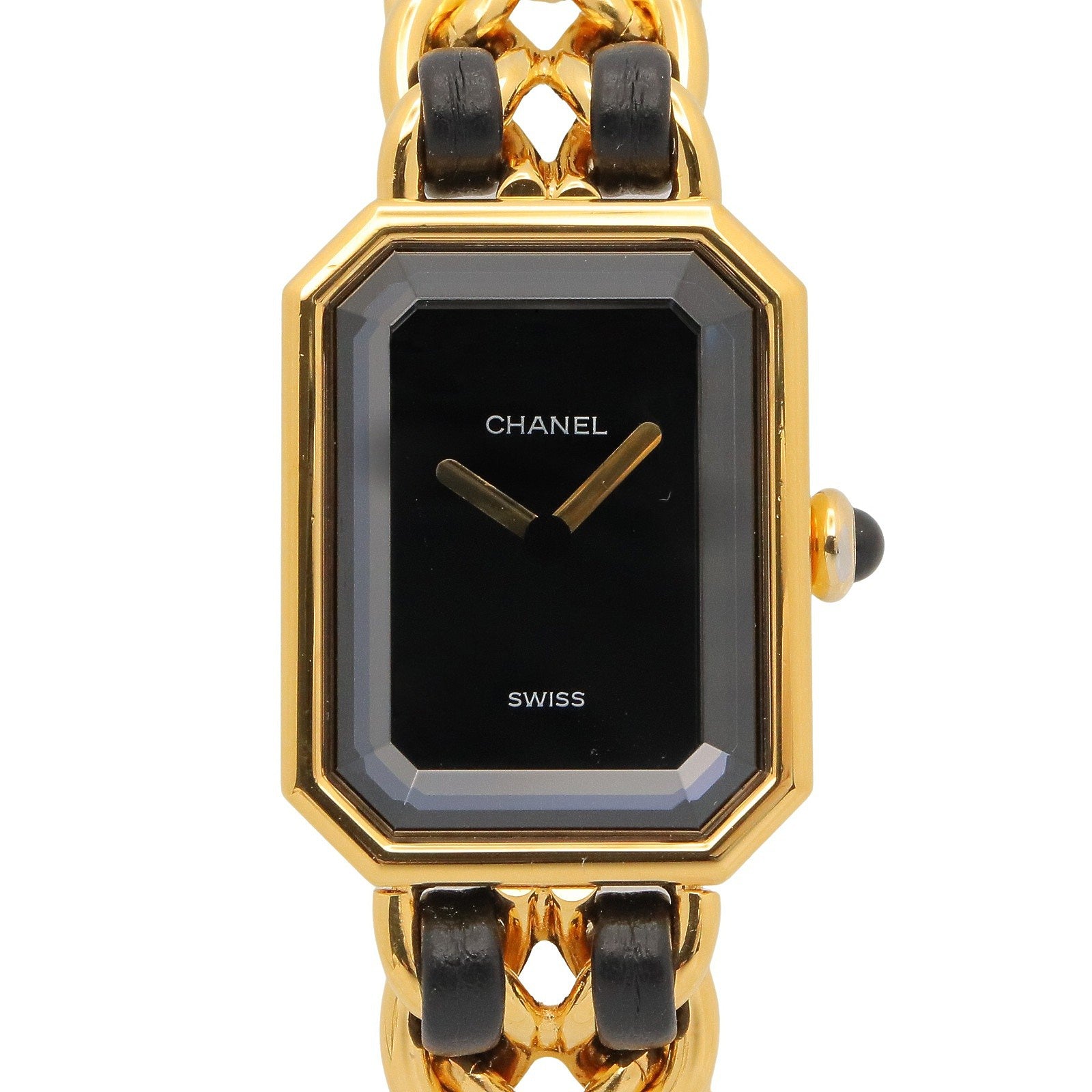 CHANEL クォーツ腕時計 ブラック/ゴールド ケース付き　プルミエール プルミエール レディース 腕時計 クオーツ GP レザー ブラック