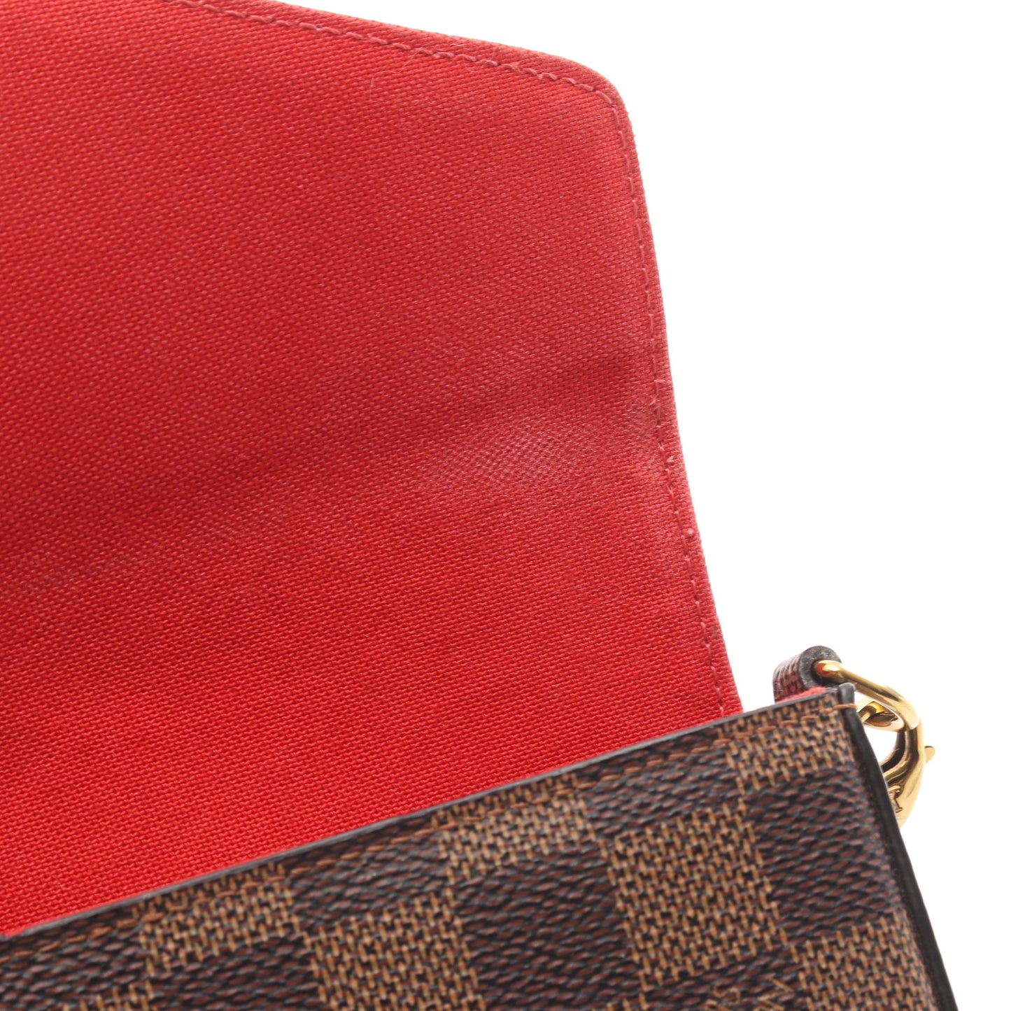 ポシェット フェリシー ダミエエベヌ チェーンウォレット PVC ブラウン ルイヴィトン バッグ LOUIS VUITTON
