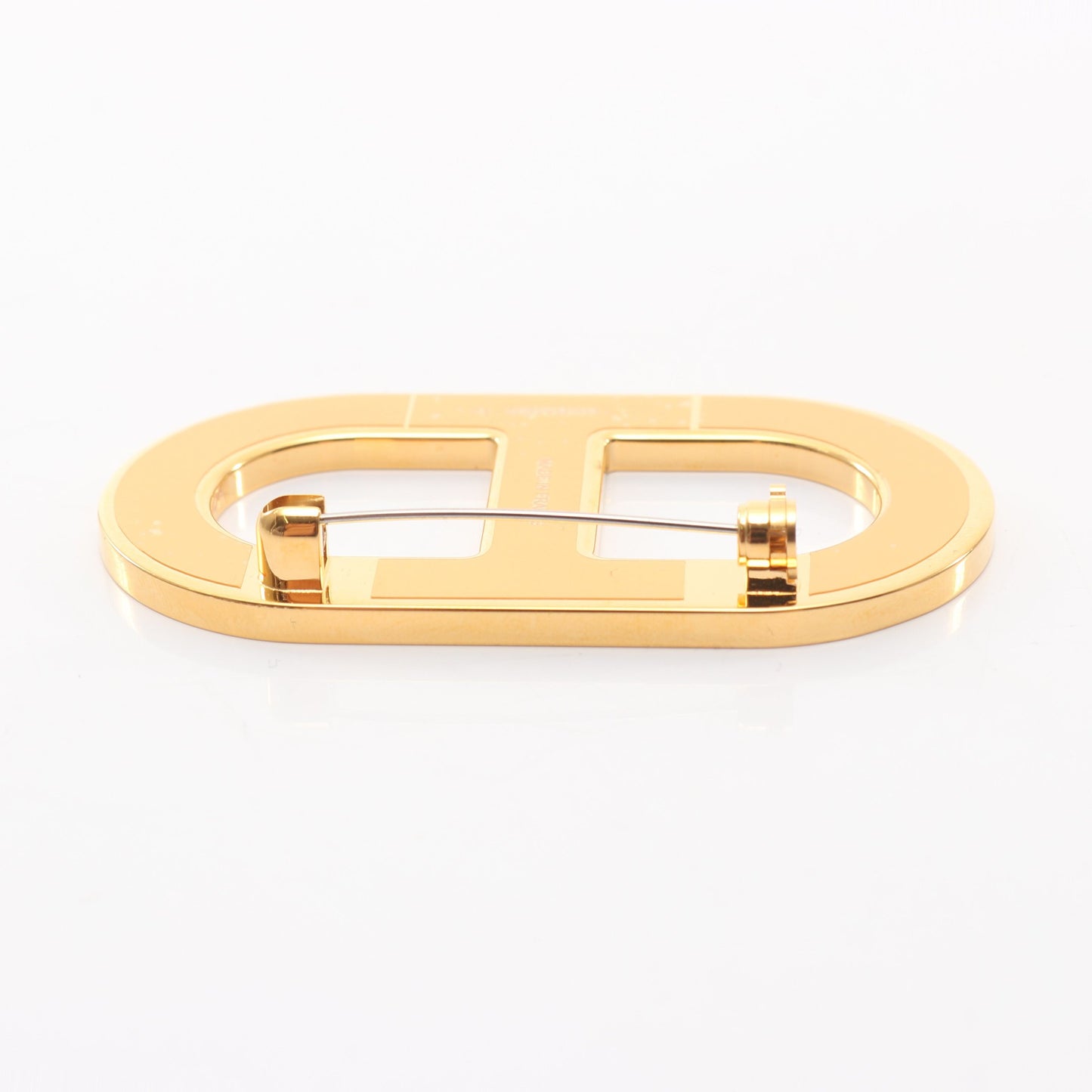 シェーヌダンクル ブローチ GP ヴォーエプソン ゴールド ブラウン エルメス アクセサリー HERMES