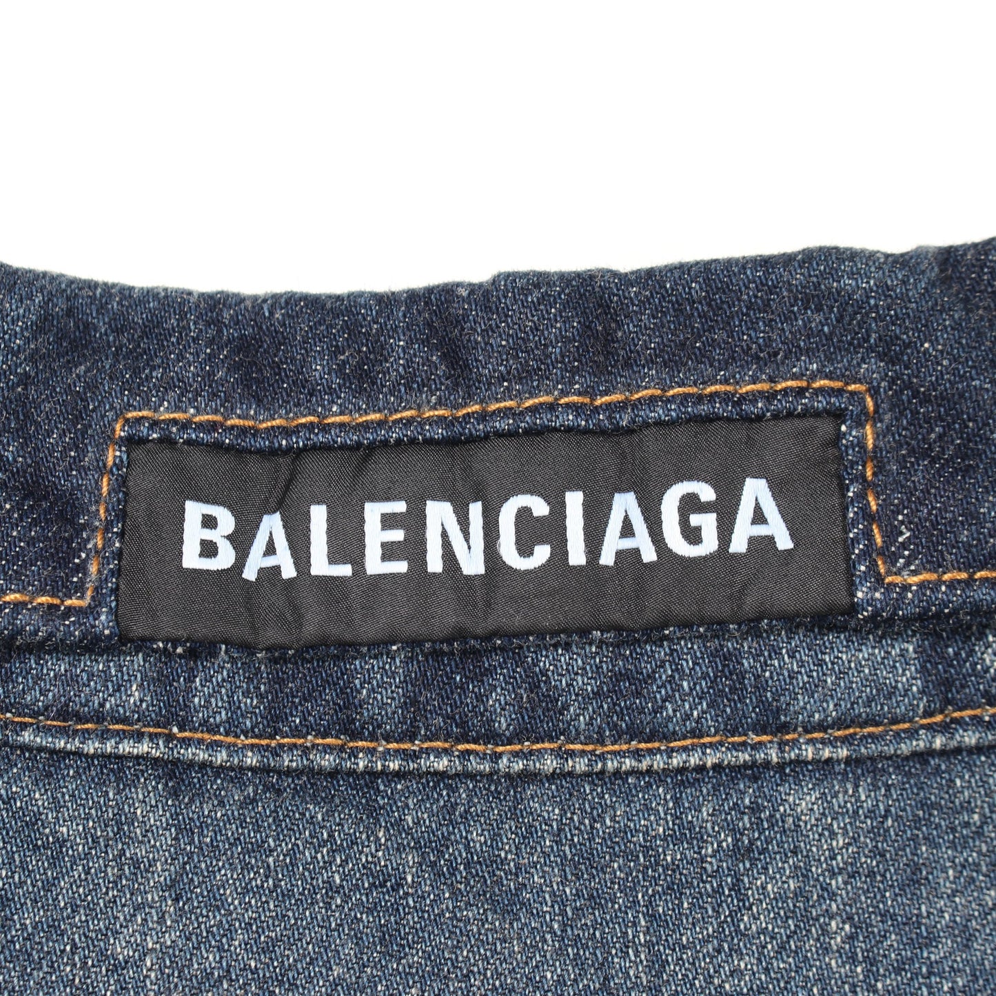 デニムジャケット コットン インディゴブルー ダメージ加工 バレンシアガ アウター BALENCIAGA