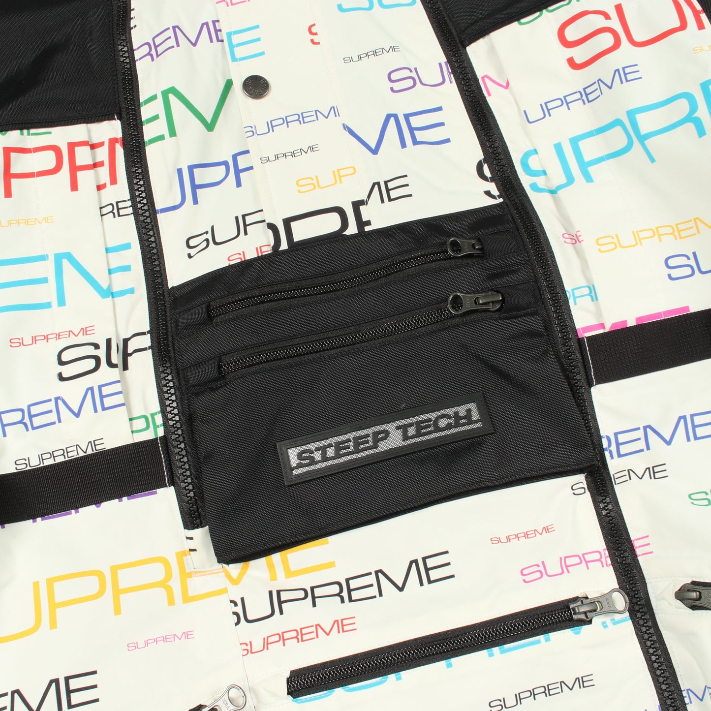 Supreme × THE NORTH FACE 21AW Steep Tech Apogee Jacket マウンテンパーカー ナイロン ホワイト ブラック マルチカラー フード付き シュプリーム アウター Supreme