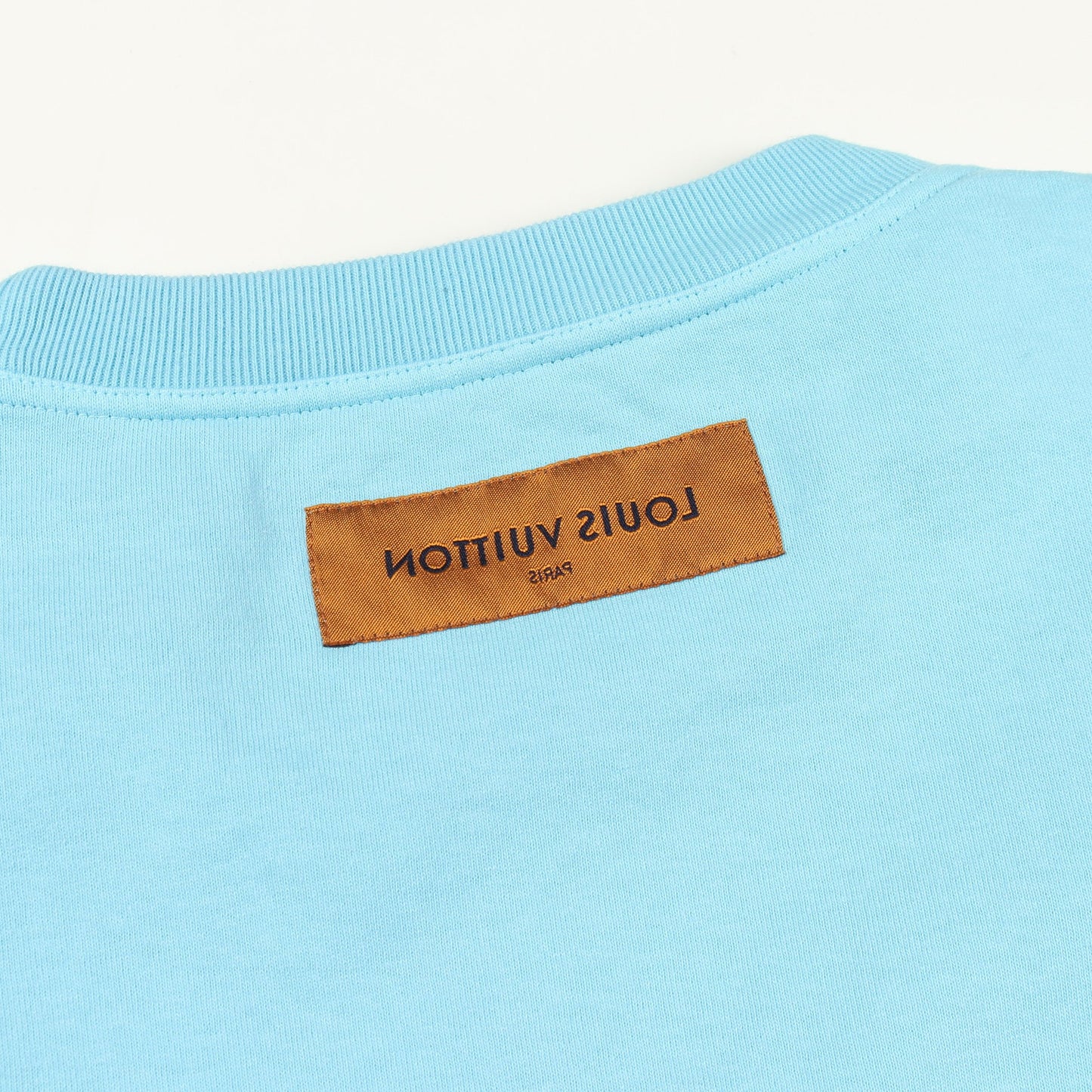 インサイドアウト 半袖Tシャツ クルーネック コットン ライトブルー ルイヴィトン トップス LOUIS VUITTON