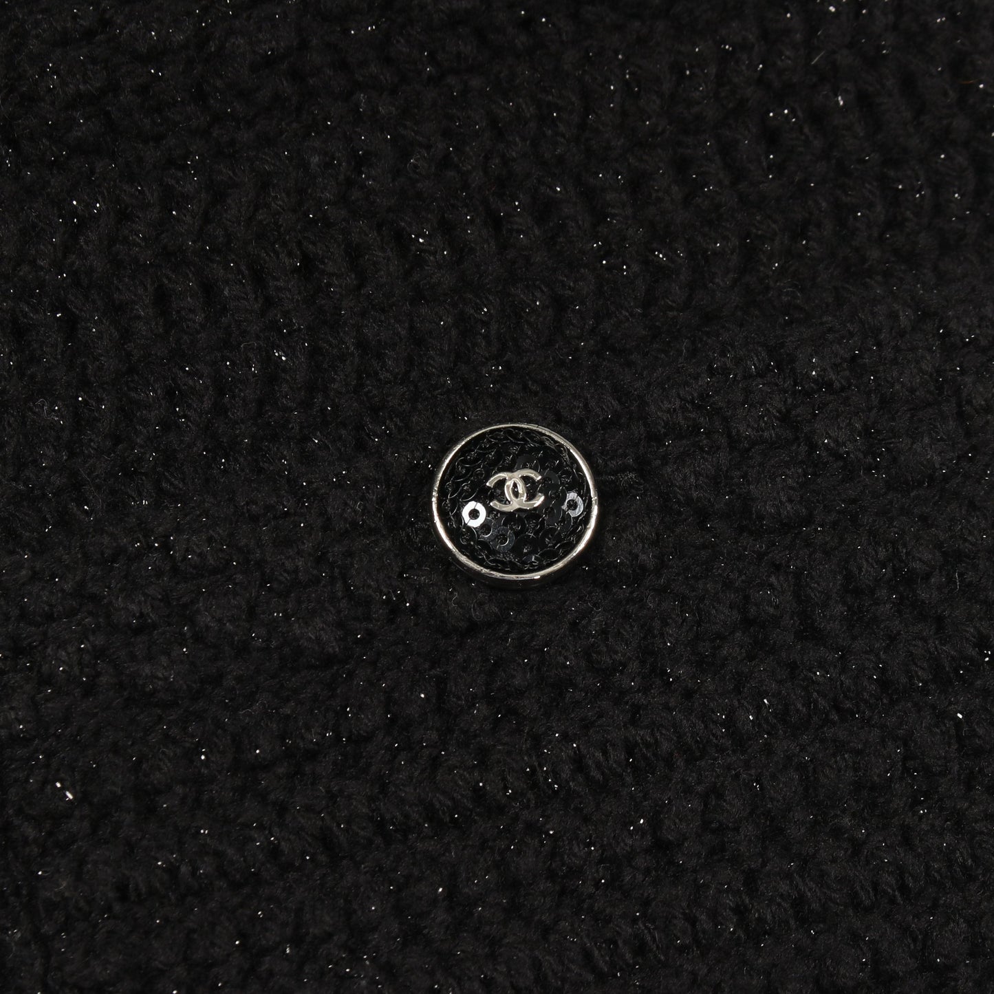 ココマークボタン ニットワンピース Vネック ノースリーブ ウール ブラック シャネル ワンピース CHANEL