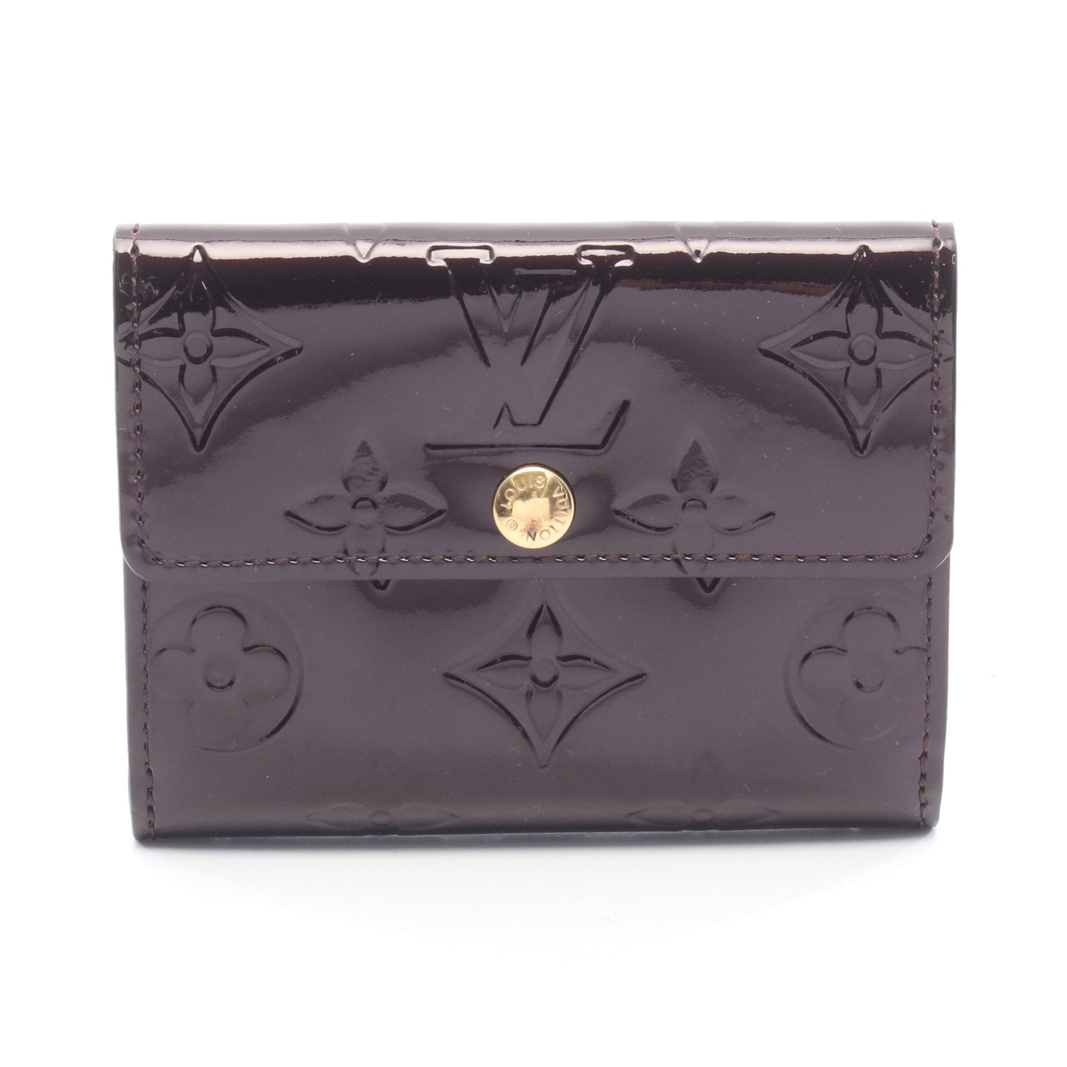 LOUIS VUITTON ラドロー モノグラムヴェルニ　ミニ財布　水色 ルイヴィトン 二つ折り財布 レディース モノグラム ポルトフォイユ