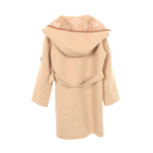 ジャイアントモノグラム フーテッド ラップコート ガウンコート ウール ベージュ ルイヴィトン アウター LOUIS VUITTON