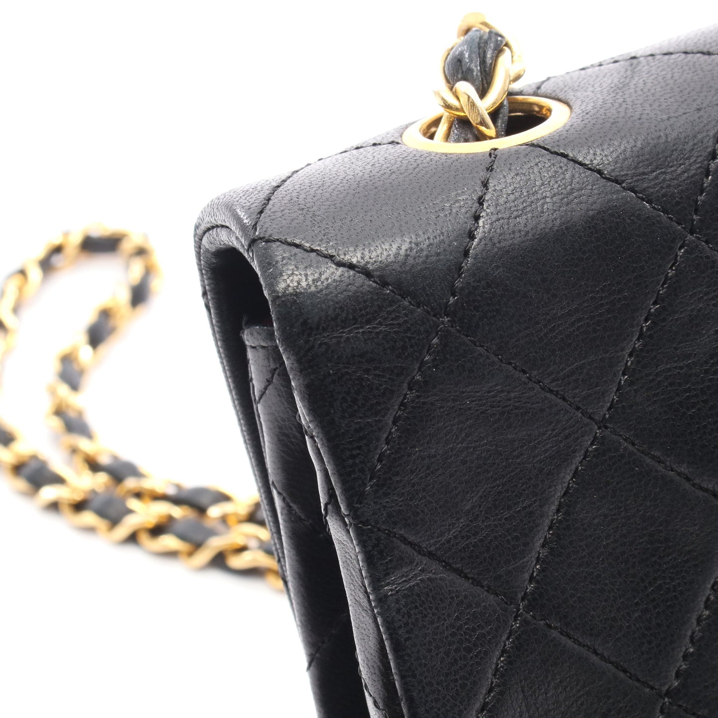 フルフラップ マトラッセ チェーンショルダーバッグ ラムスキン ブラック ゴールド金具 シャネル バッグ CHANEL