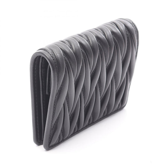 MATELASSE'MIU 二つ折り財布 レザー ブラック ミュウミュウ