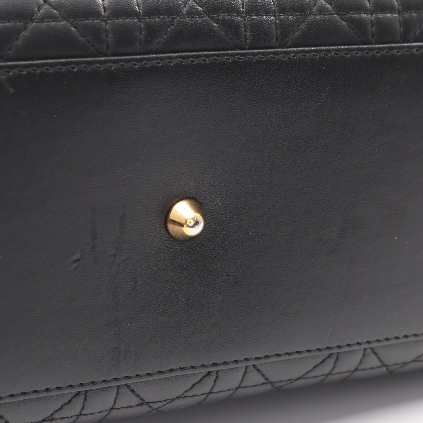 レディディオール ラージ カナージュ ハンドバッグ レザー ブラック 2WAY クリスチャンディオール バッグ Christian Dior
