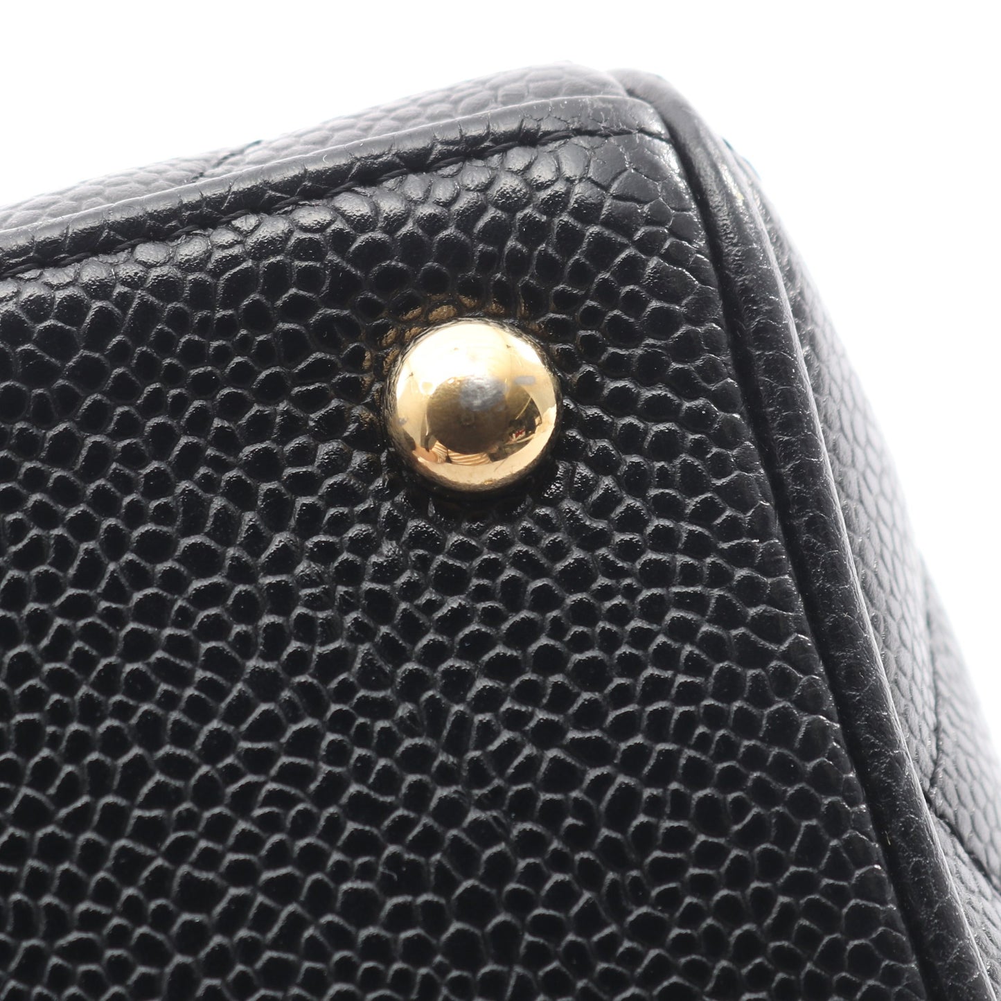 マトラッセ ハンドバッグ ミニボストンバッグ キャビアスキン ブラック ゴールド金具 シャネル バッグ CHANEL