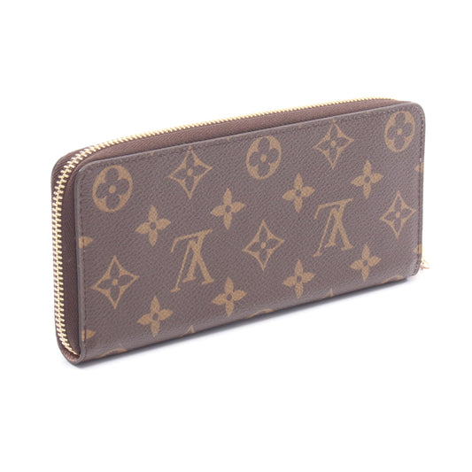 ポルトフォイユ クレマンス モノグラム ローズバレリーヌ ラウンドファスナー長財布 PVC レザー ブラウン ライトピンク ルイヴィトン