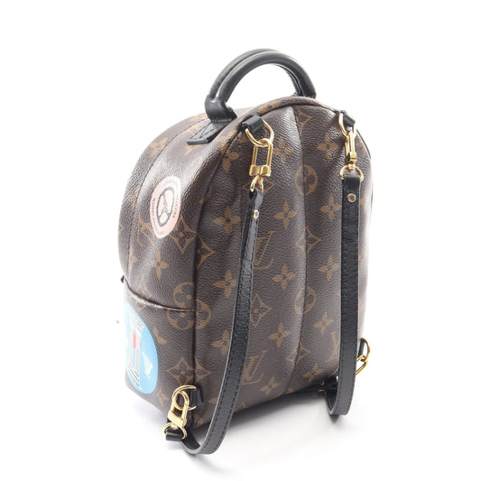 パームスプリングス ミニ モノグラム ワールドツアー バックパック リュックサック PVC レザー ブラウン ブラック ルイヴィトン