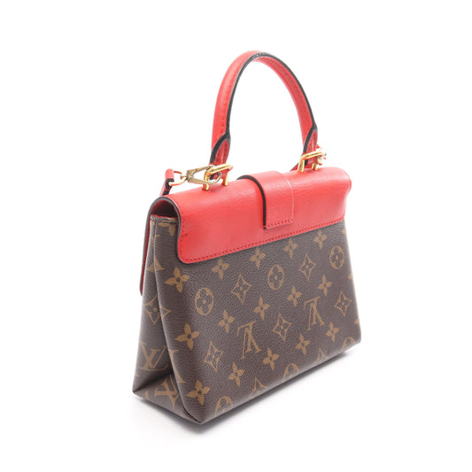 ロッキーBB モノグラム コクリコ ハンドバッグ PVC レザー ブラウン レッド 2WAY ルイヴィトン