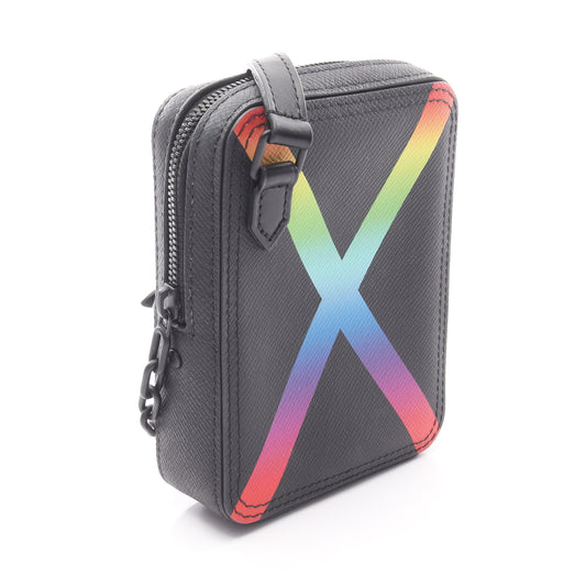 ダヌーブメッセンジャー タイガ ノワール ショルダーバッグ レザー ブラック ルイヴィトン