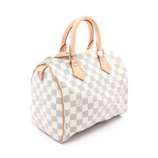 スピーディ25 ダミエアズール ハンドバッグ PVC レザー ホワイト ルイヴィトン