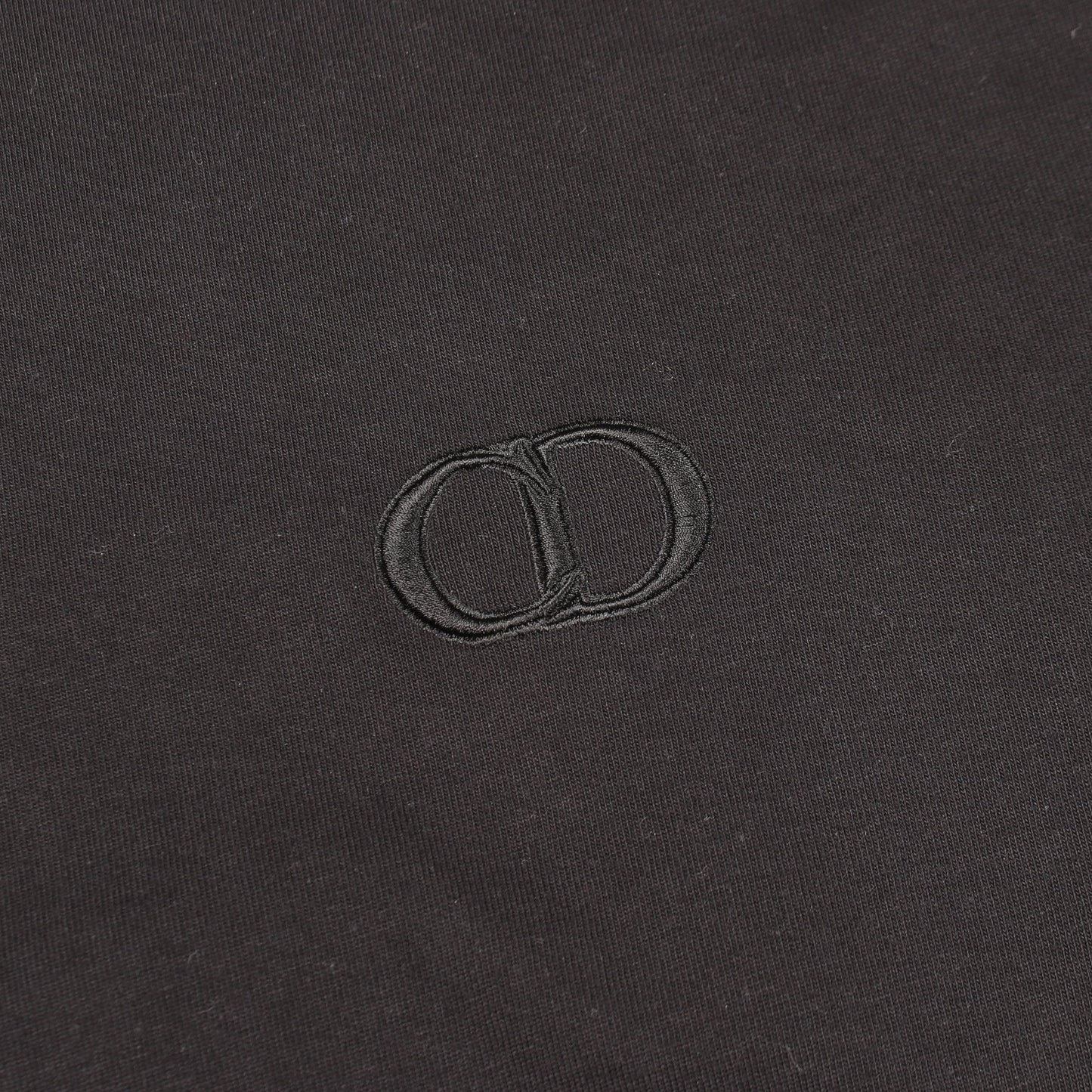 CDロゴ刺繍 クルーネック 半袖Tシャツ コットン ブラック ディオール トップス DIOR