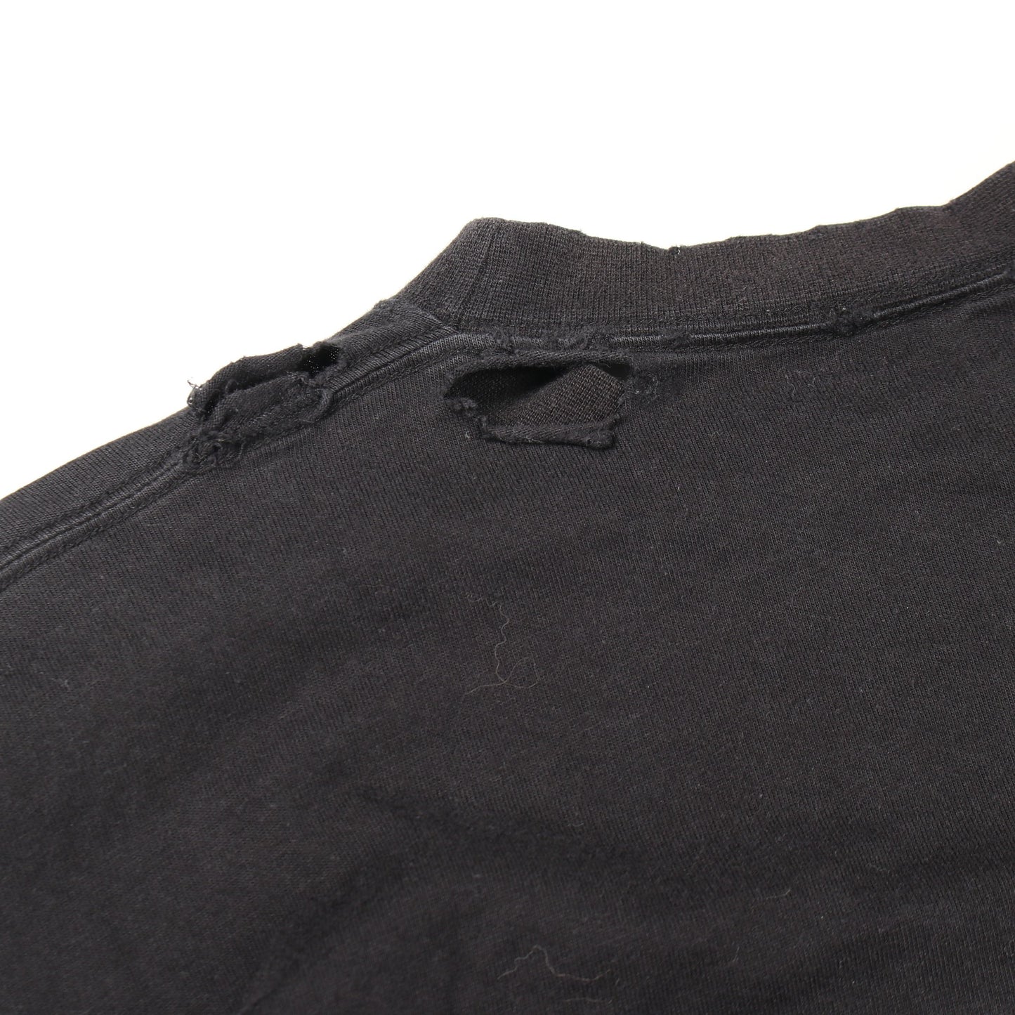 MAISON BALENCIAGA クラッシュ加工 ロゴプリント Tシャツ 長袖Tシャツ コットン ブラック バレンシアガ トップス BALENCIAGA