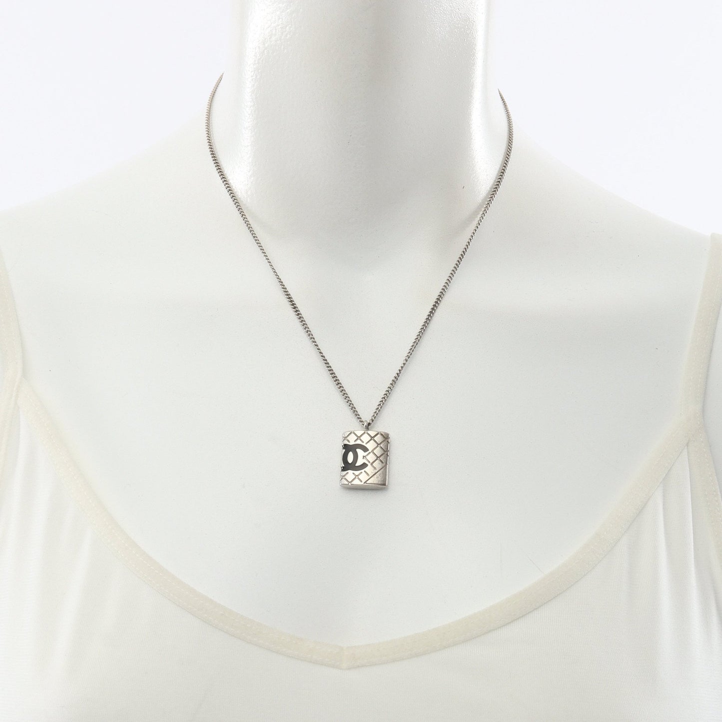 カンボンライン ネックレス シルバー ブラック 05C シャネル アクセサリー CHANEL