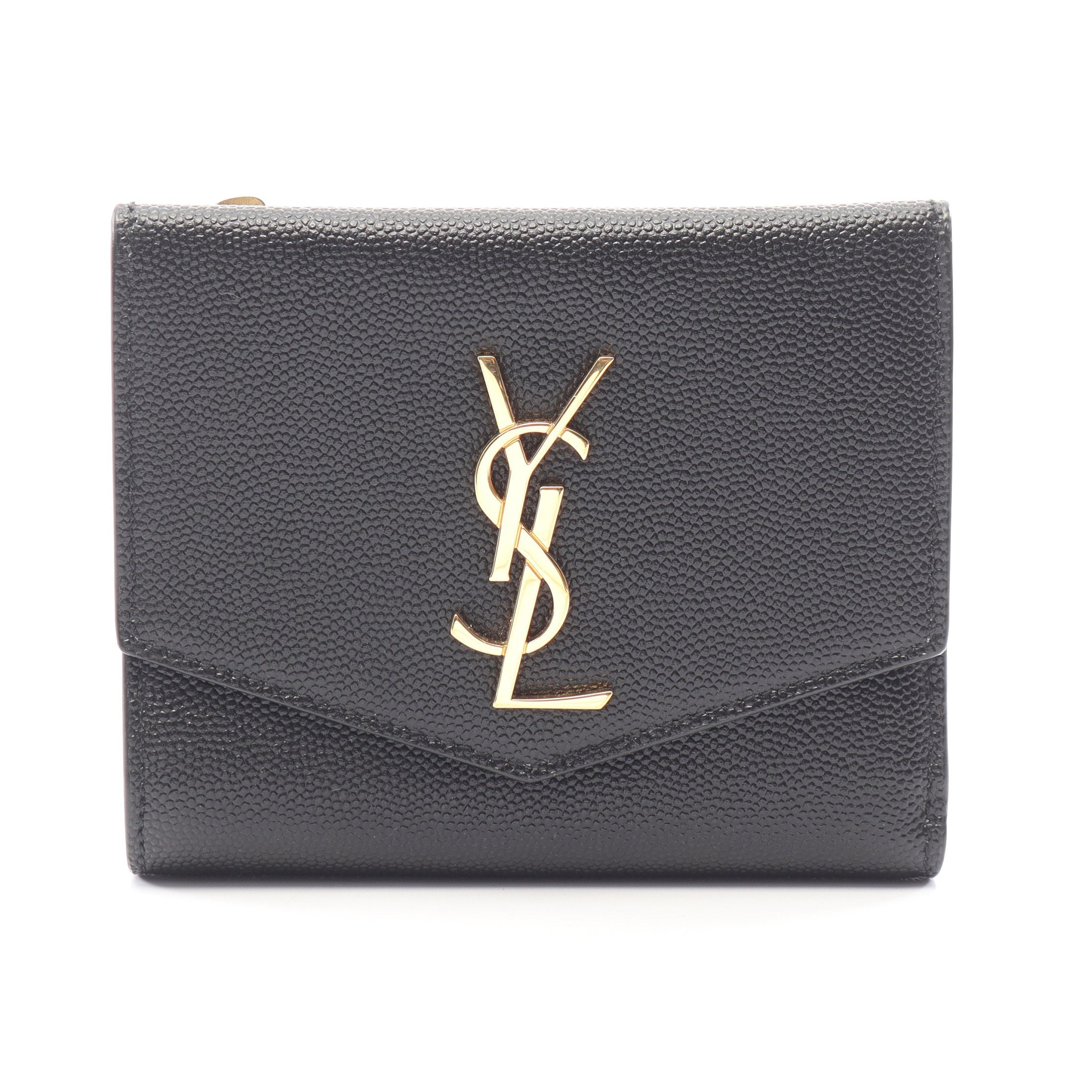 SAINT LAURENT PARIS サンローランパリ 二つ折り財布 アップタウン コンパクトウォレット アップタウン コンパクトウォレット 二つ折り財布 レザー ブラック