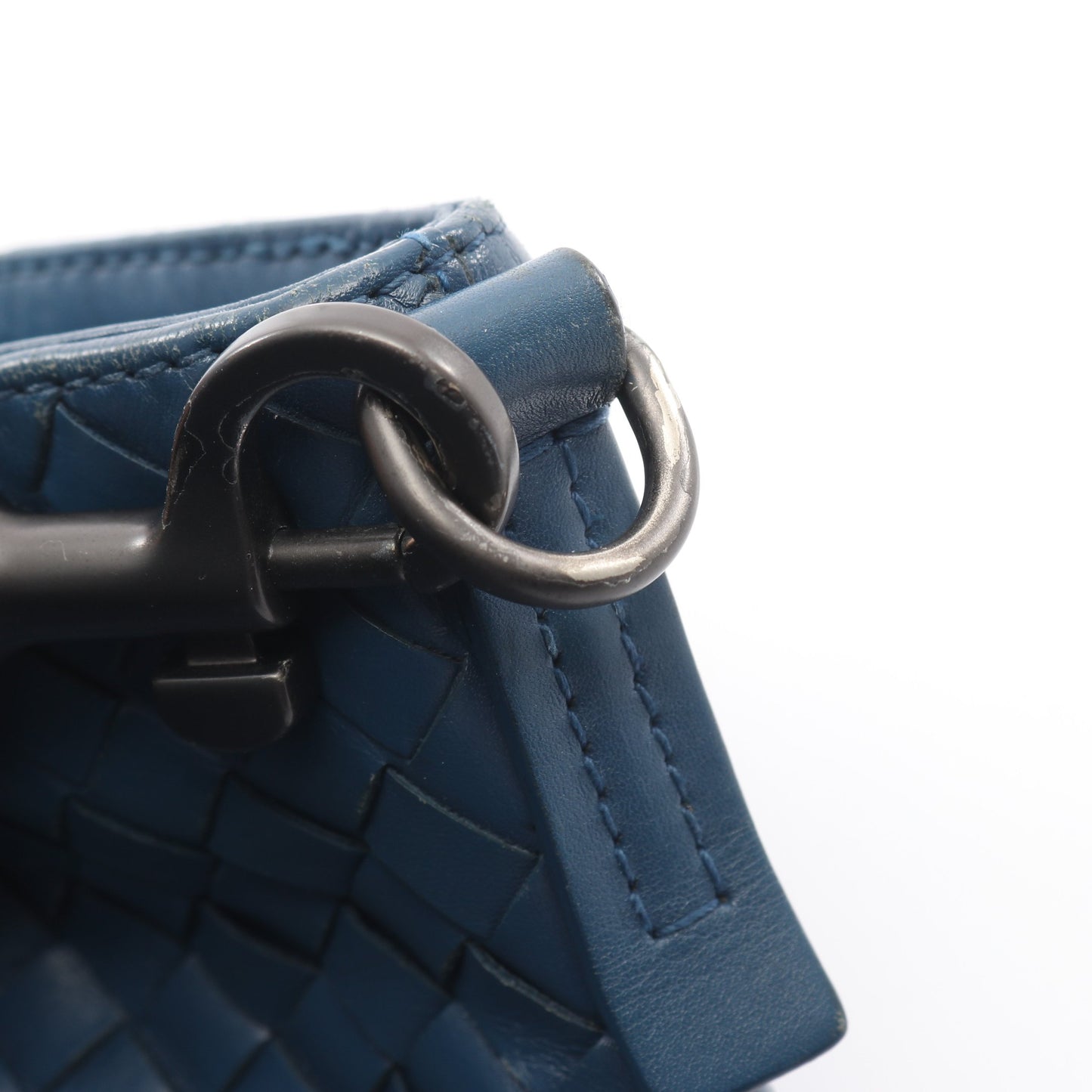 イントレチャート スモール メッセンジャーバッグ ショルダーバッグ レザー ブルー ボッテガヴェネタ バッグ BOTTEGA VENETA