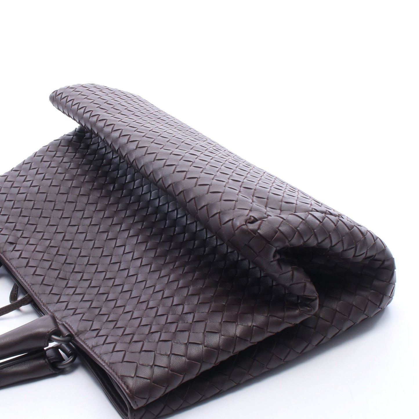 イントレチャート ハンドバッグ トートバッグ レザー ダークブラウン ボッテガヴェネタ バッグ BOTTEGA VENETA
