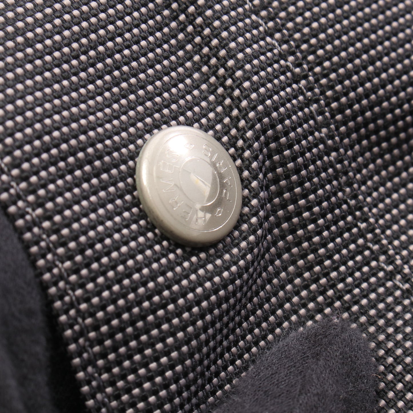 エールラインGM ハンドバッグ トートバッグ キャンバス グレー シルバー金具 エルメス バッグ HERMES